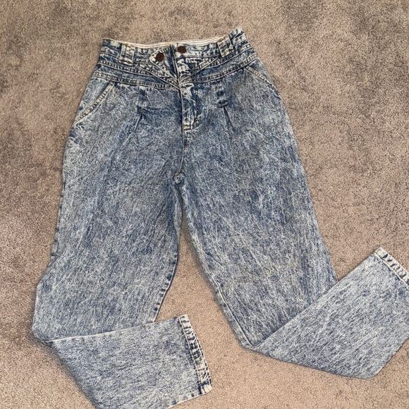 Cherokee vintage stone washed jeans girls size 12 80’s 90’s rare denim pleated - Picture 2 of 8